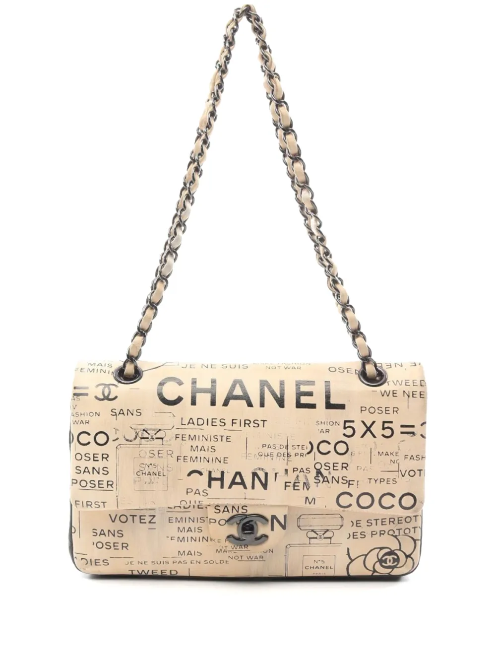 CHANEL Pre-Owned 2015-2016 マテラッセ W フラップ ショルダーバッグ - ニュートラル CHANEL Pre-Owned 2015-2016 マテラッセ W フラップ ショルダーバッグ - ニュートラル