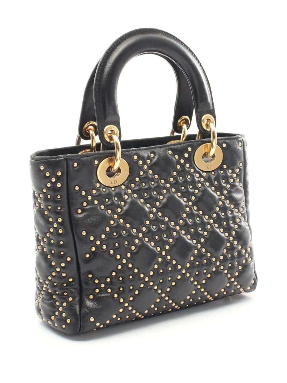 Christian Dior Pre-Owned 2000s small Cannage Lady Dior two-way handbag - Zwart