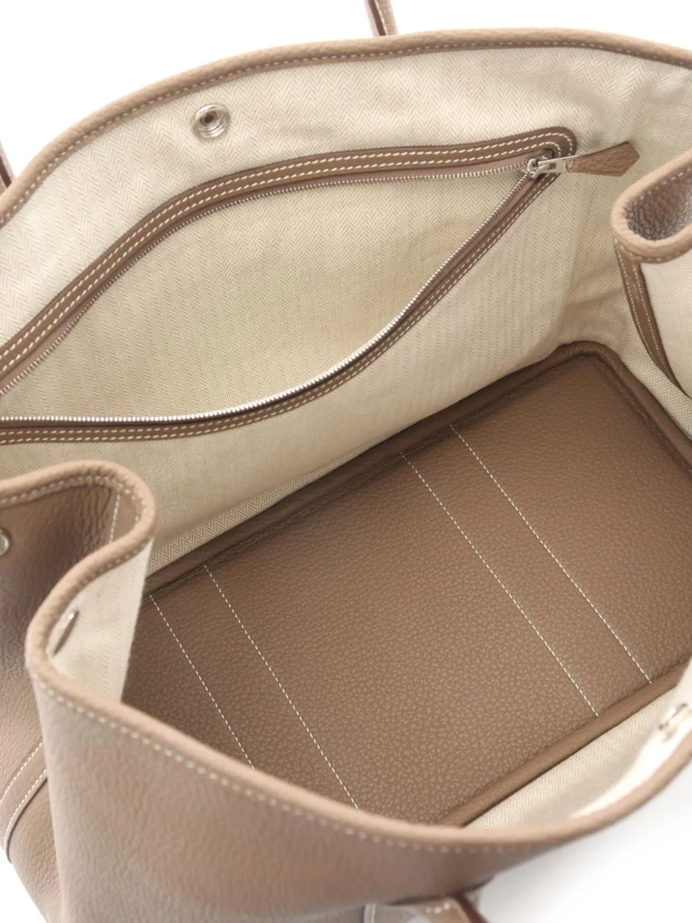 Pre-owned Hermes 2019 Garden Party Pm Handbag In Neutrals