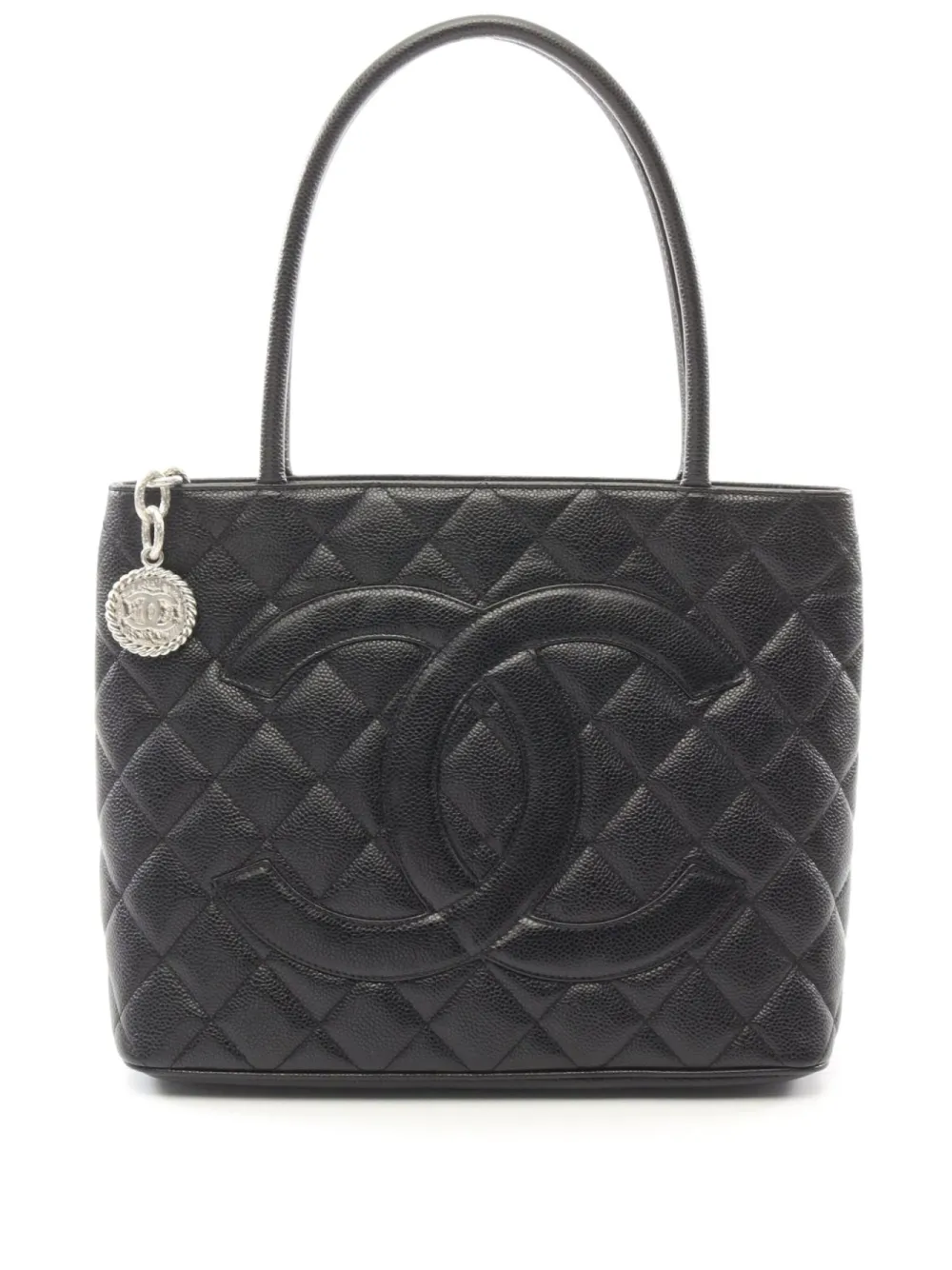 CHANEL Pre-Owned 2004-2005 メダリオン ハンドバッグ - ブラック CHANEL Pre-Owned 2004-2005 メダリオン ハンドバッグ - ブラック