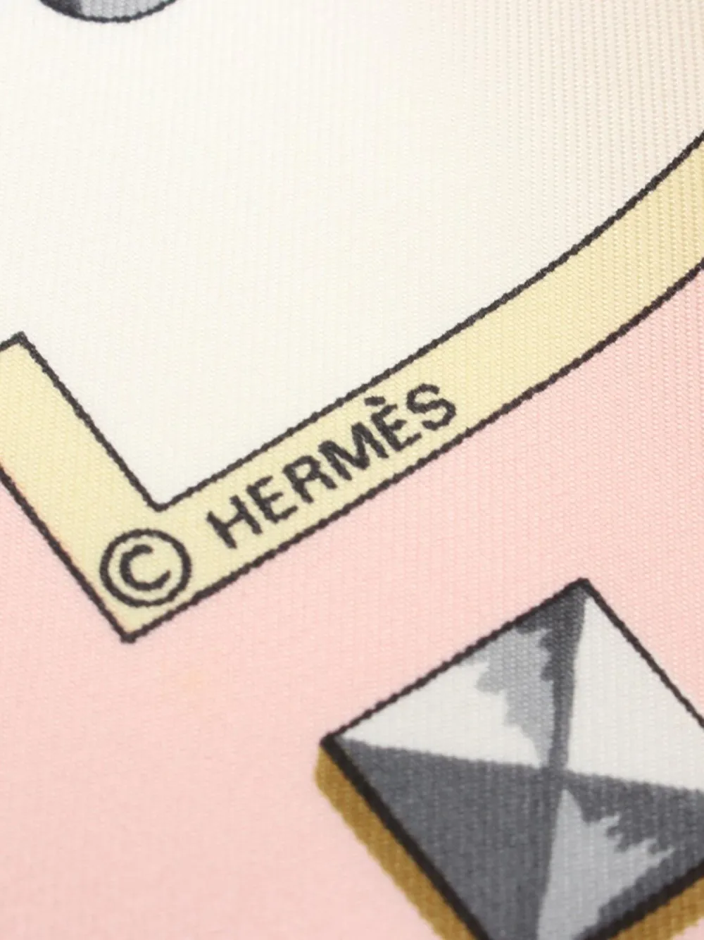 Hermès Pre-Owned 2010s Les Clés 90 silk twilly - Roze