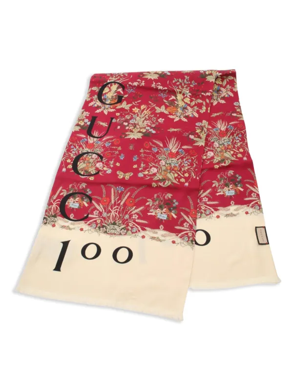 Gucci Pre-Owned 2010s Stall Floral 100th Anniversary Scarf Farfetch