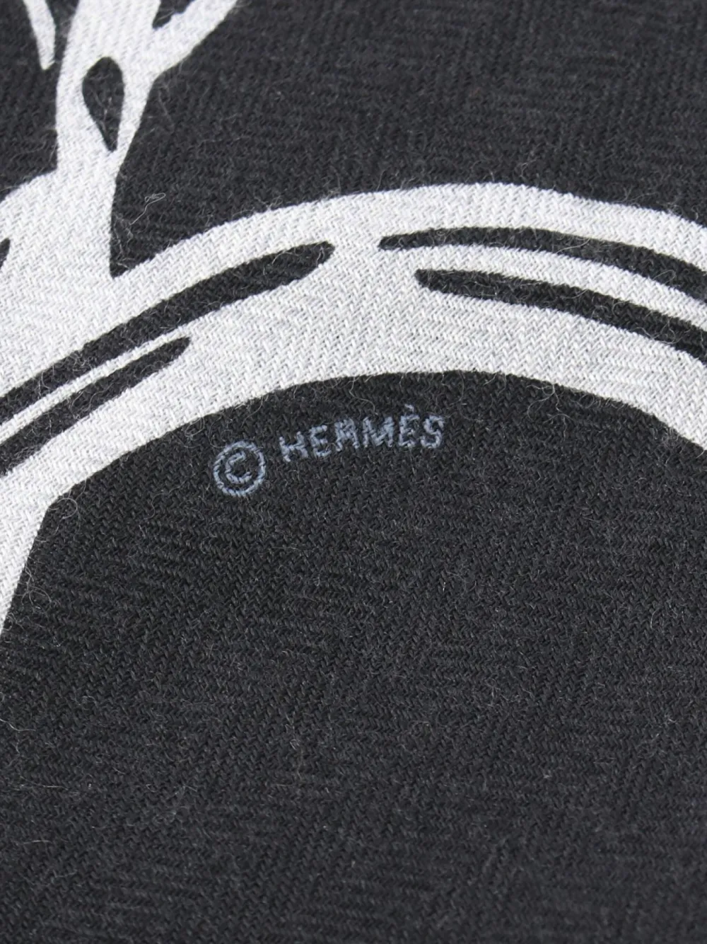 Pre-owned Hermes 2010s Losange Gm Scarf In Black