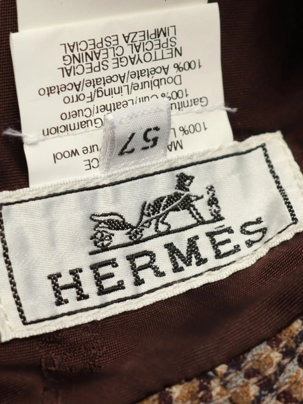 Pre-owned Hermes 2010 Wool Bucket Hat In Brown