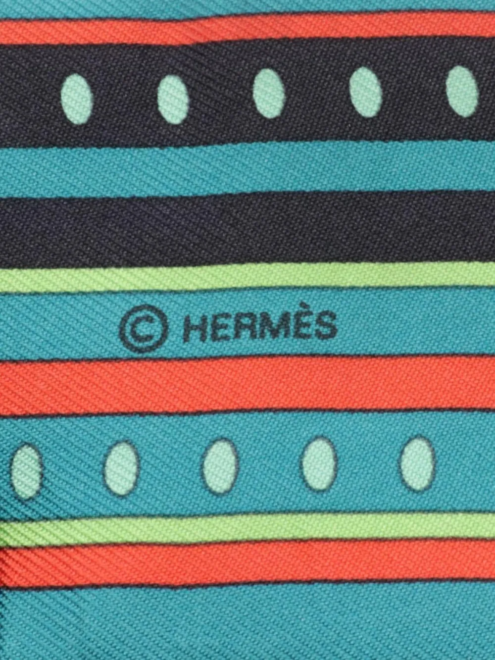 Hermès Pre-Owned 2010s Sequences silk twilly - Groen