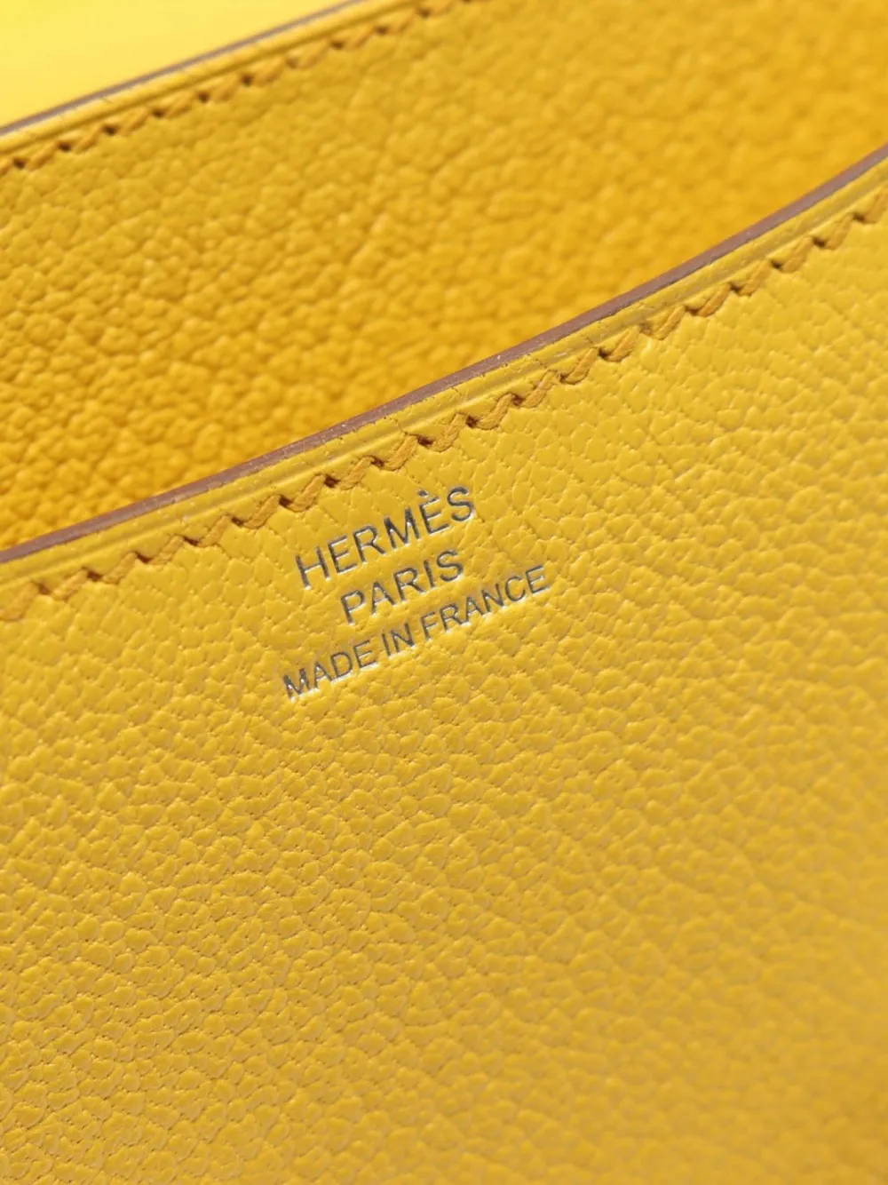 Pre-owned Hermes 2023 Mini Constance 3 Shoulder Bag In 黄色
