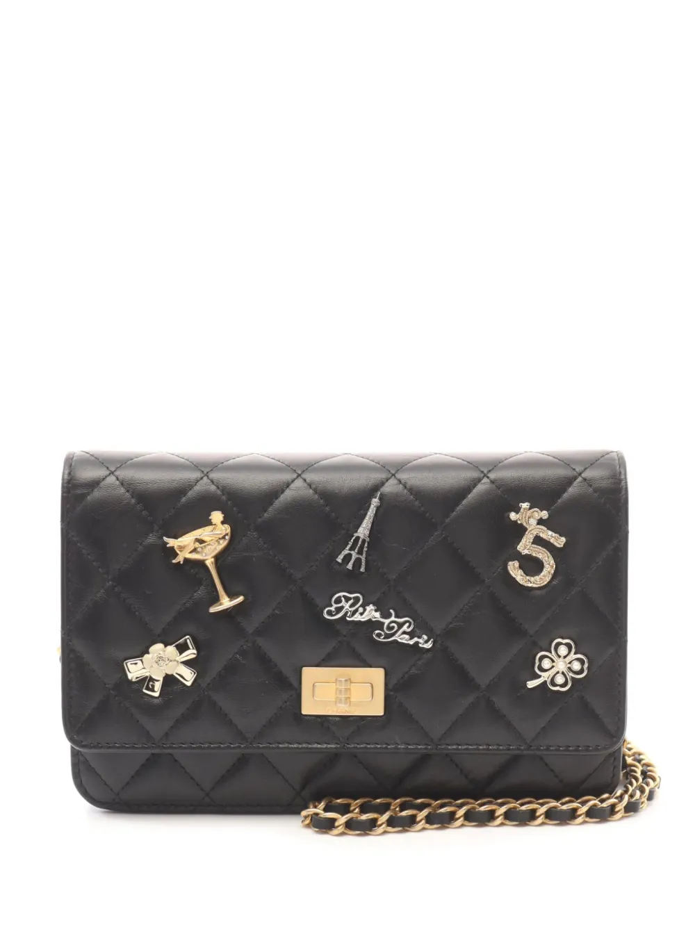 CHANEL Pre-Owned 2016-2017 2.55 マテラッセ ショルダーバッグ - ブラック CHANEL Pre-Owned 2016-2017 2.55 マテラッセ ショルダーバッグ - ブラック
