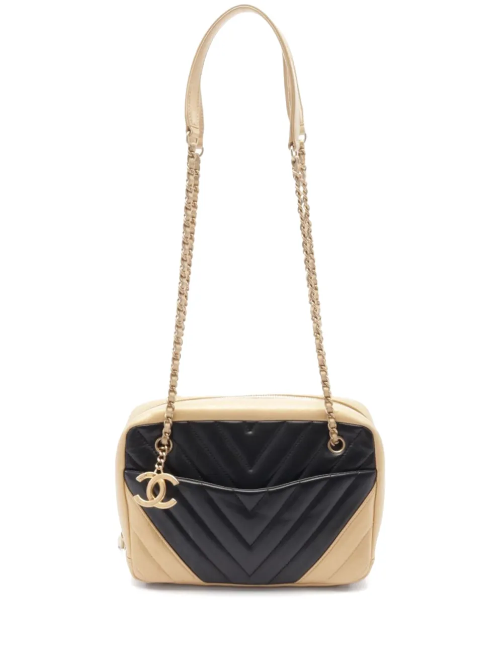CHANEL Pre-Owned 2014-2015 v-stitch quilting shoulder bag | Black | Image 1