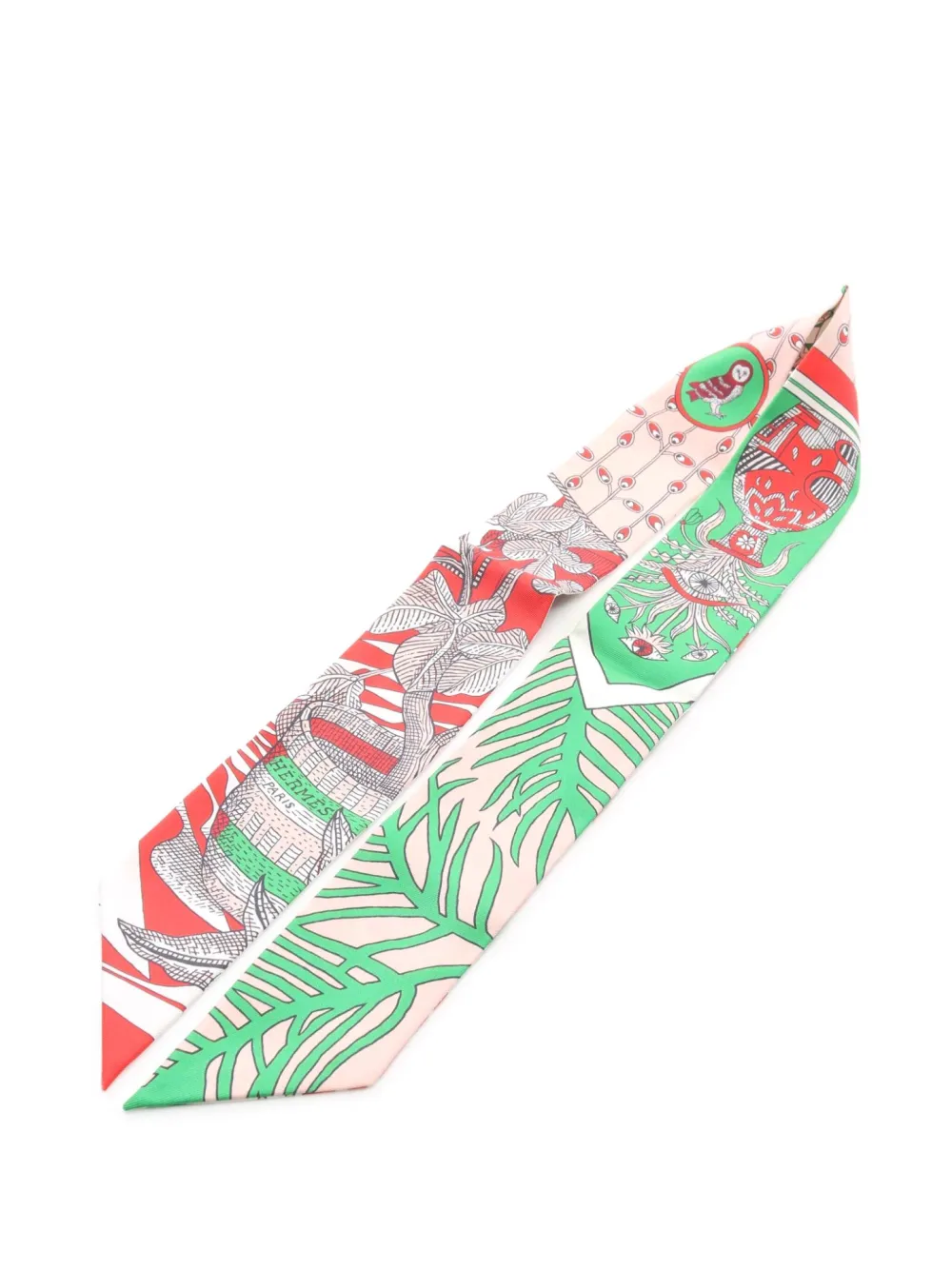 Pre-owned Hermes 2020s La Danse Des Amazones Silk Twilly In Red