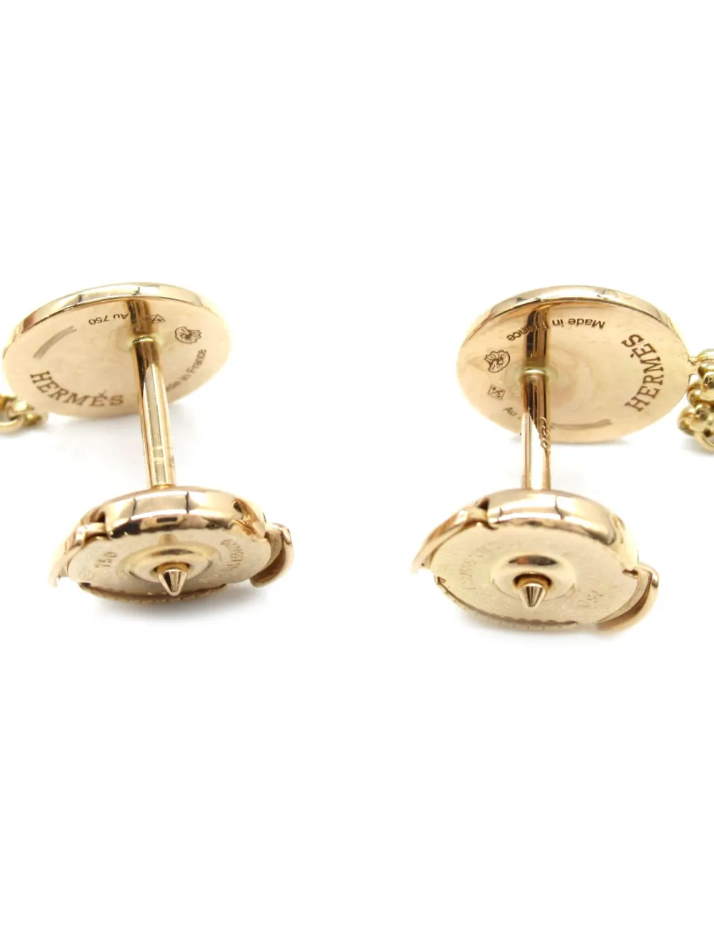 Hermès Pre-Owned arracadas Exlibris en oro rosa de 18kt con diamantes 2010 | Estilos de archivo | Image 2