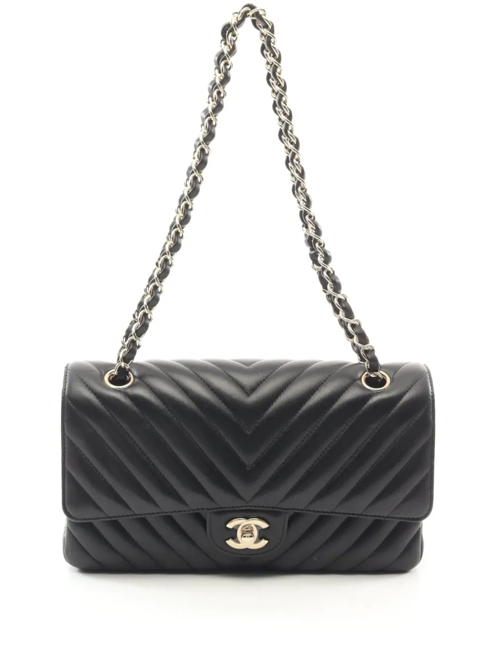 CHANEL Pre-Owned 2017-2018 ダブルフラップ ショルダーバッグ - ブラック CHANEL Pre-Owned 2017-2018 ダブルフラップ ショルダーバッグ - ブラック