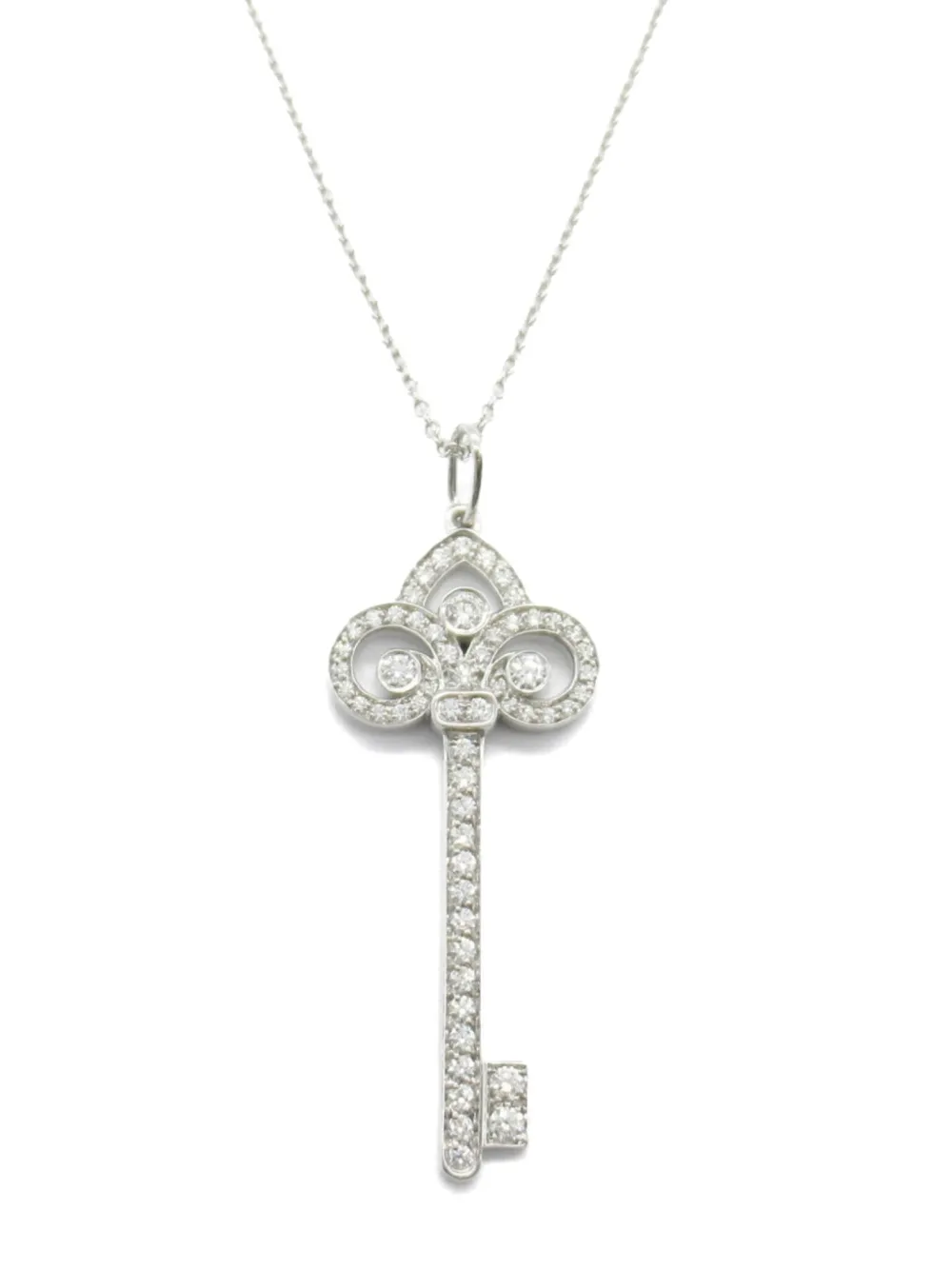 Tiffany & Co. Pre-Owned 2010s platinum Key diamond necklace | Silver | Image 1
