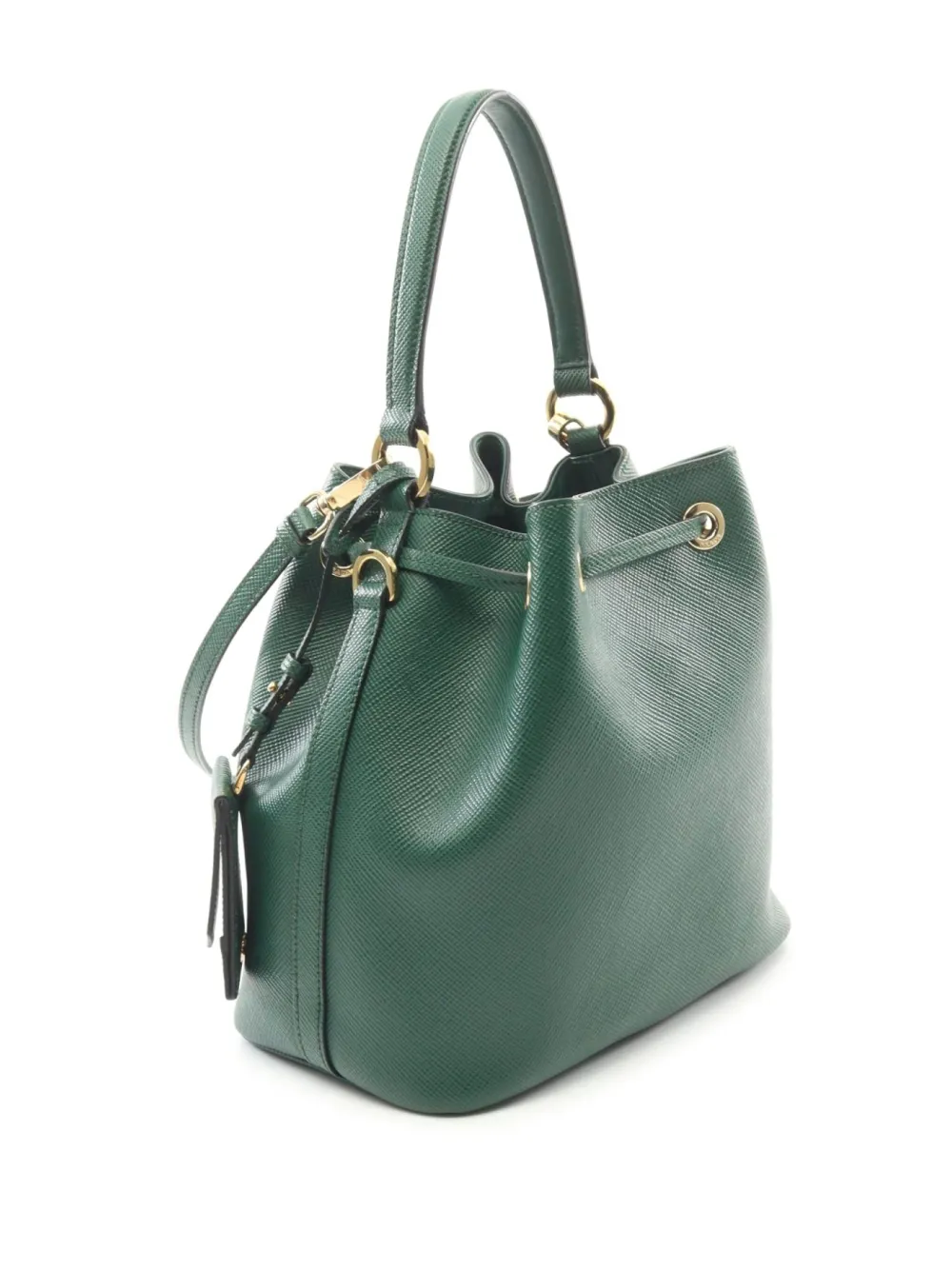 Prada Pre-Owned 2010 Saffiano bucket bag - Groen