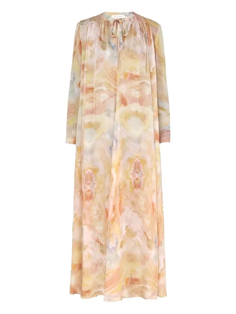 ZIMMERMANN tie-neck marble print maxi dress