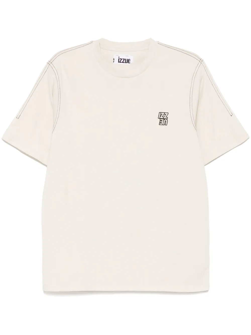 Izzue T-shirt met geborduurd logo Beige