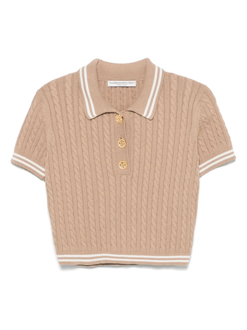 cable-knit polo shirt