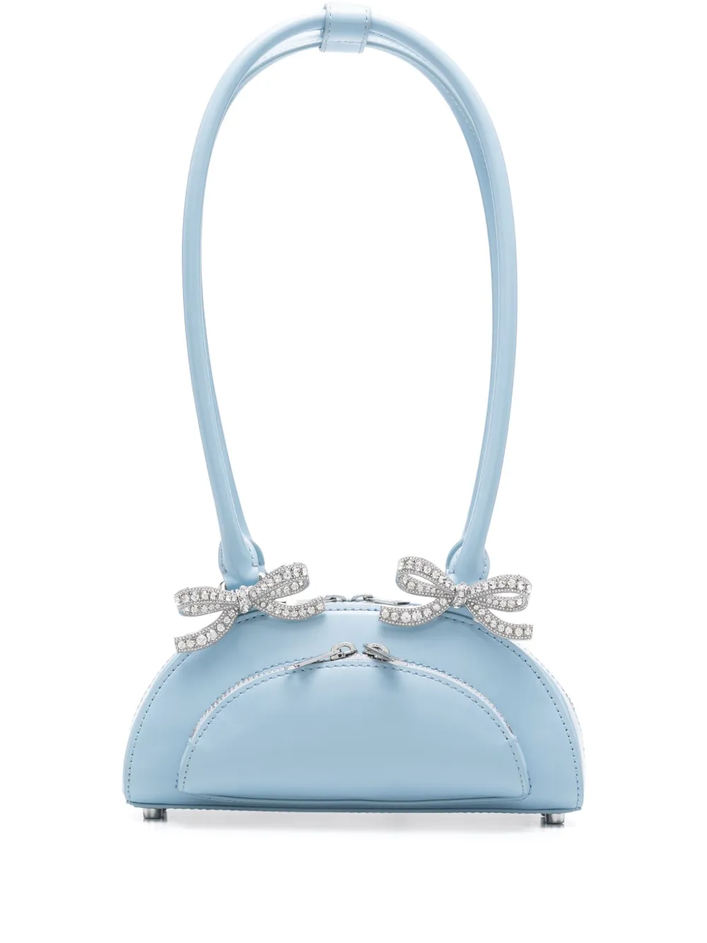 Self-Portrait mini Curved shoulder bag | Blue | Image 1