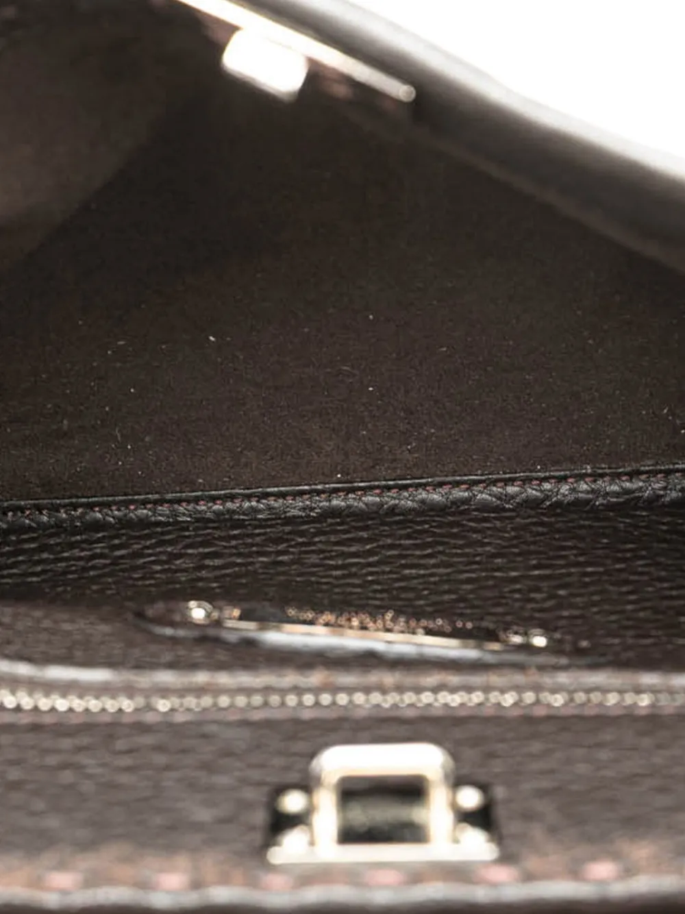 Pre-owned Fendi 2000-2010 Mini Calfskin Romano Selleria Peekaboo Iconic Fit Satchel In Brown