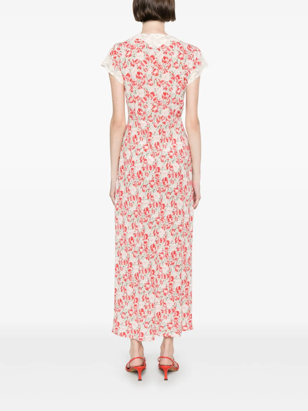 Rixo Amari midi-jurk Rood