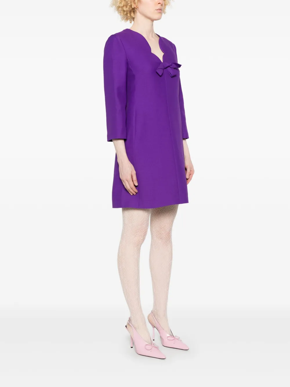 Valentino Garavani Mini-jurk met strikdetail Paars