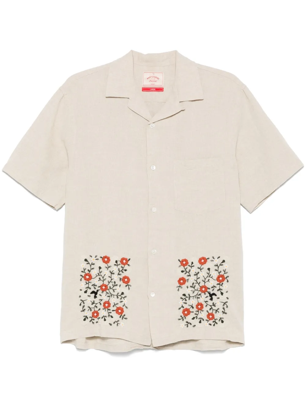 floral-embroidery shirt