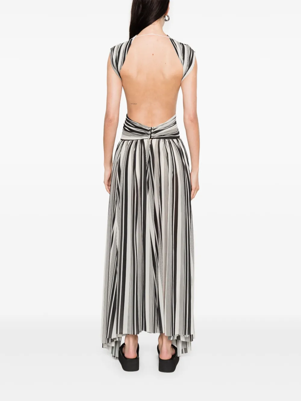 Philosophy Di Lorenzo Serafini Gestreepte maxi-jurk Beige