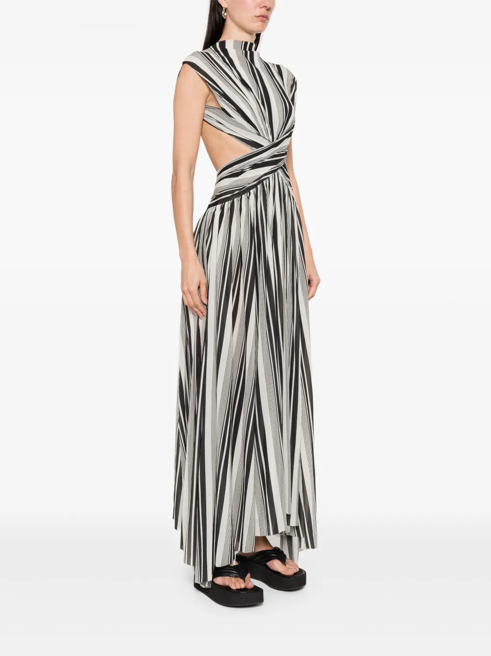 Philosophy Di Lorenzo Serafini Gestreepte maxi-jurk Beige