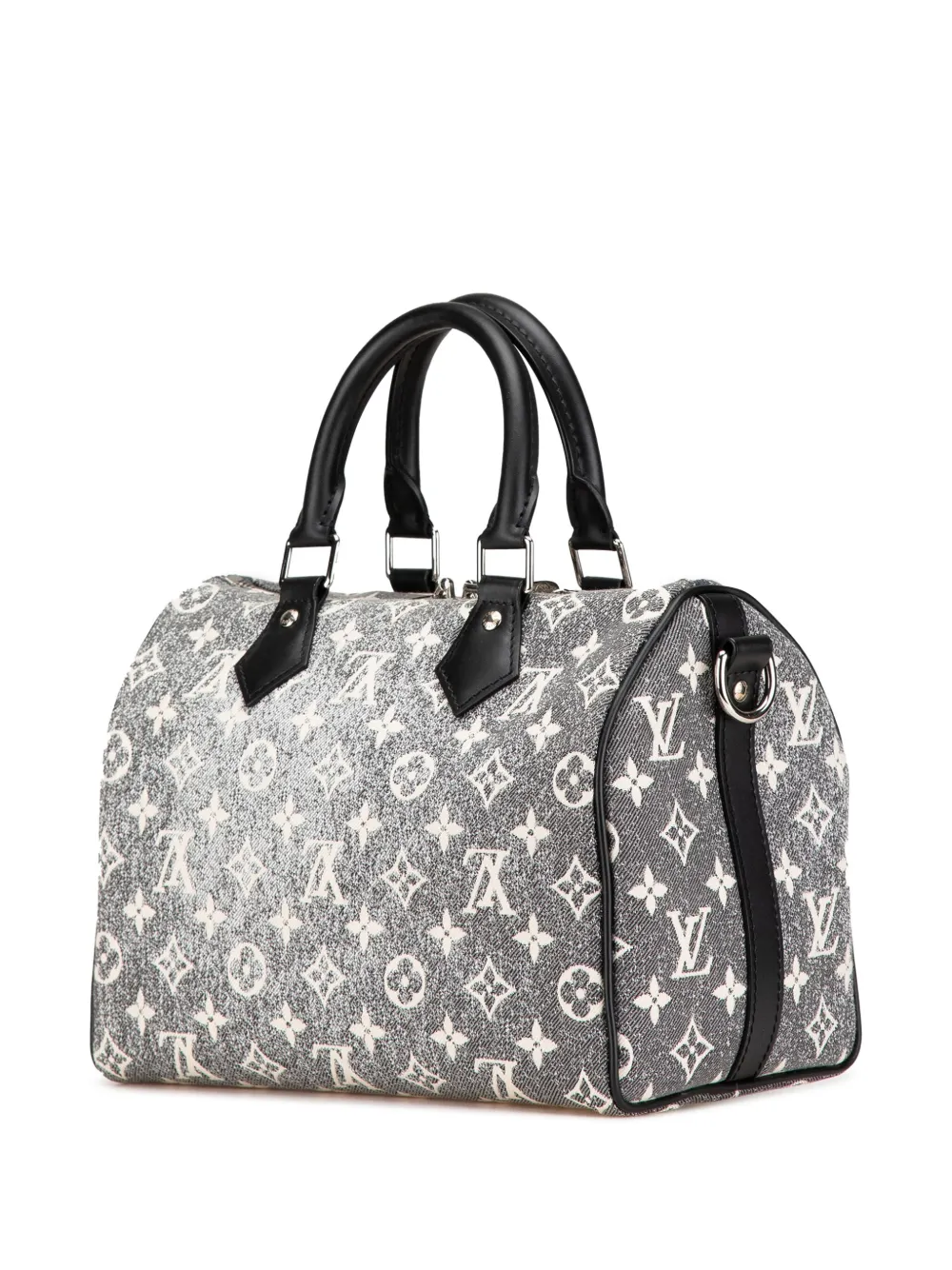 Louis Vuitton Pre-Owned 2021-2024 denim Speedy Bandouliere 25 boekentas met monogram jacquard - Grijs