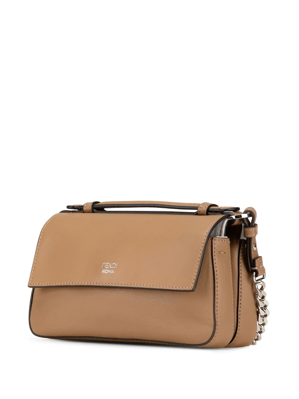 Fendi Pre-Owned 2010-2024 Micro Double Baguette leren boekentas met studs - Bruin