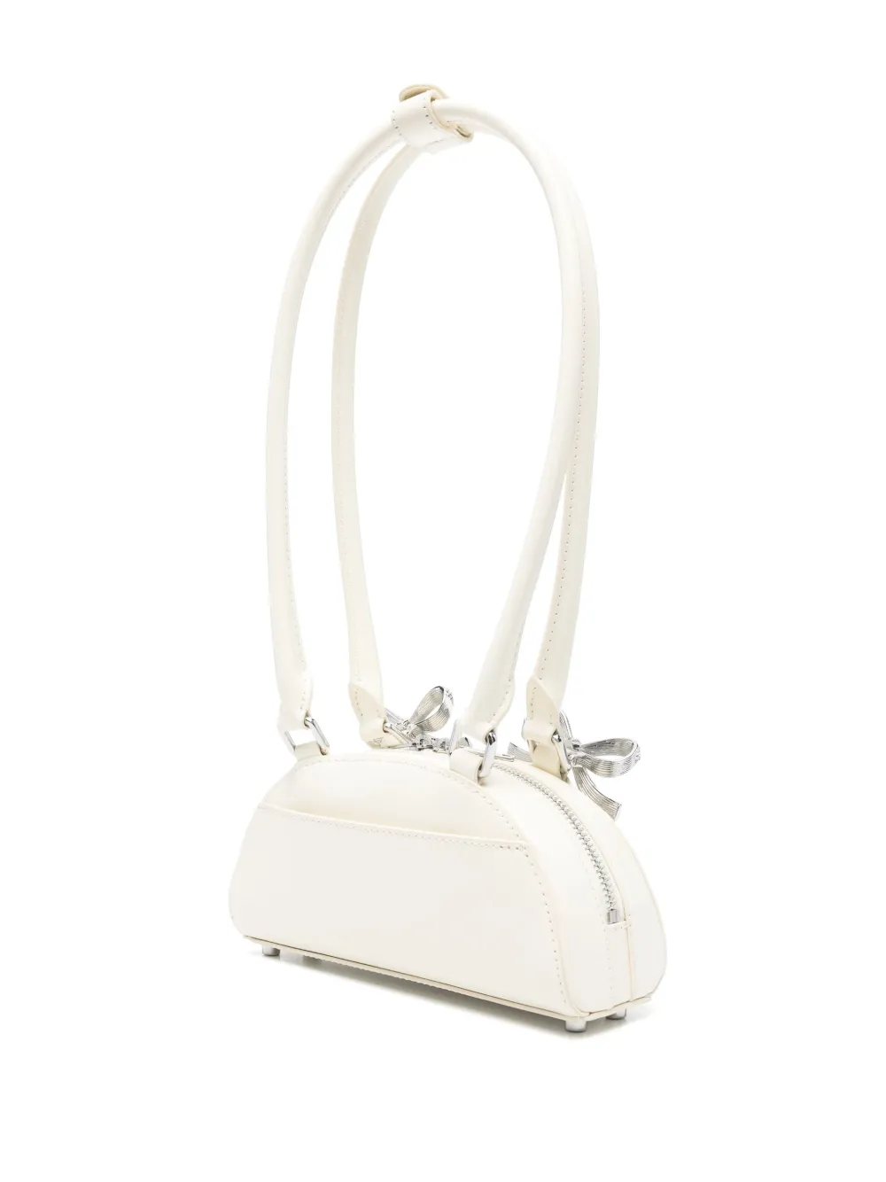 Shop Self-portrait Mini Curved Shoulder Bag In Neutrals