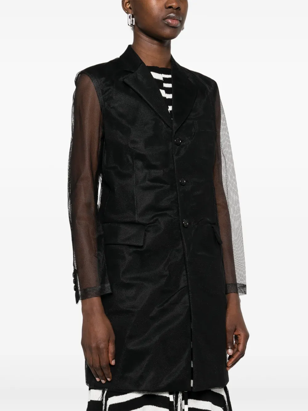 COMME DES GARÇONS MESH-OVERLAY COAT 