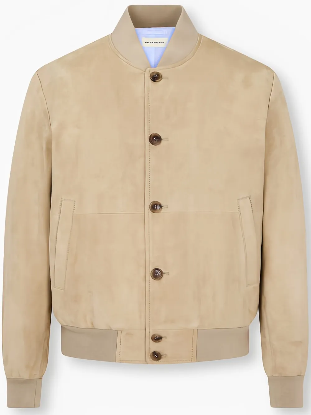Man On The Boon. Suede Bomber Jacket In Neutrals