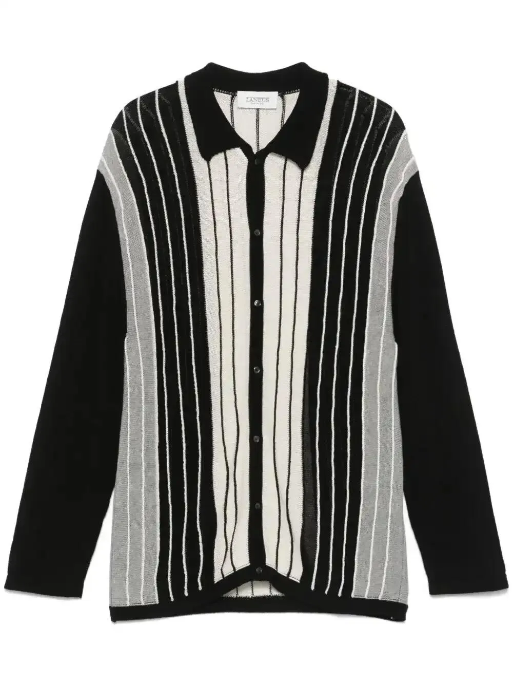 Laneus Viscose Blend Sweater Striped Pattern In Black