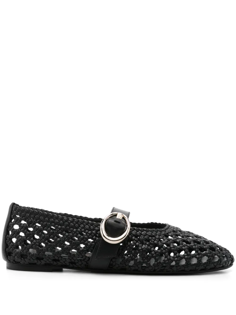 Stuart Weitzman woven ballet flats Black