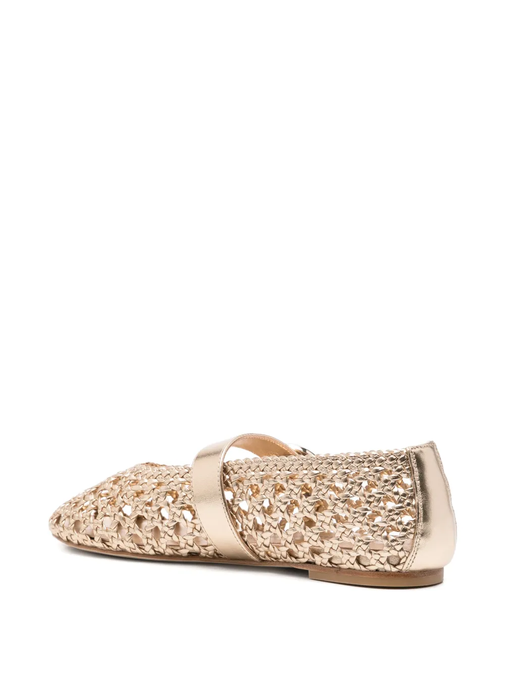 Stuart Weitzman Geweven ballerina's Goud