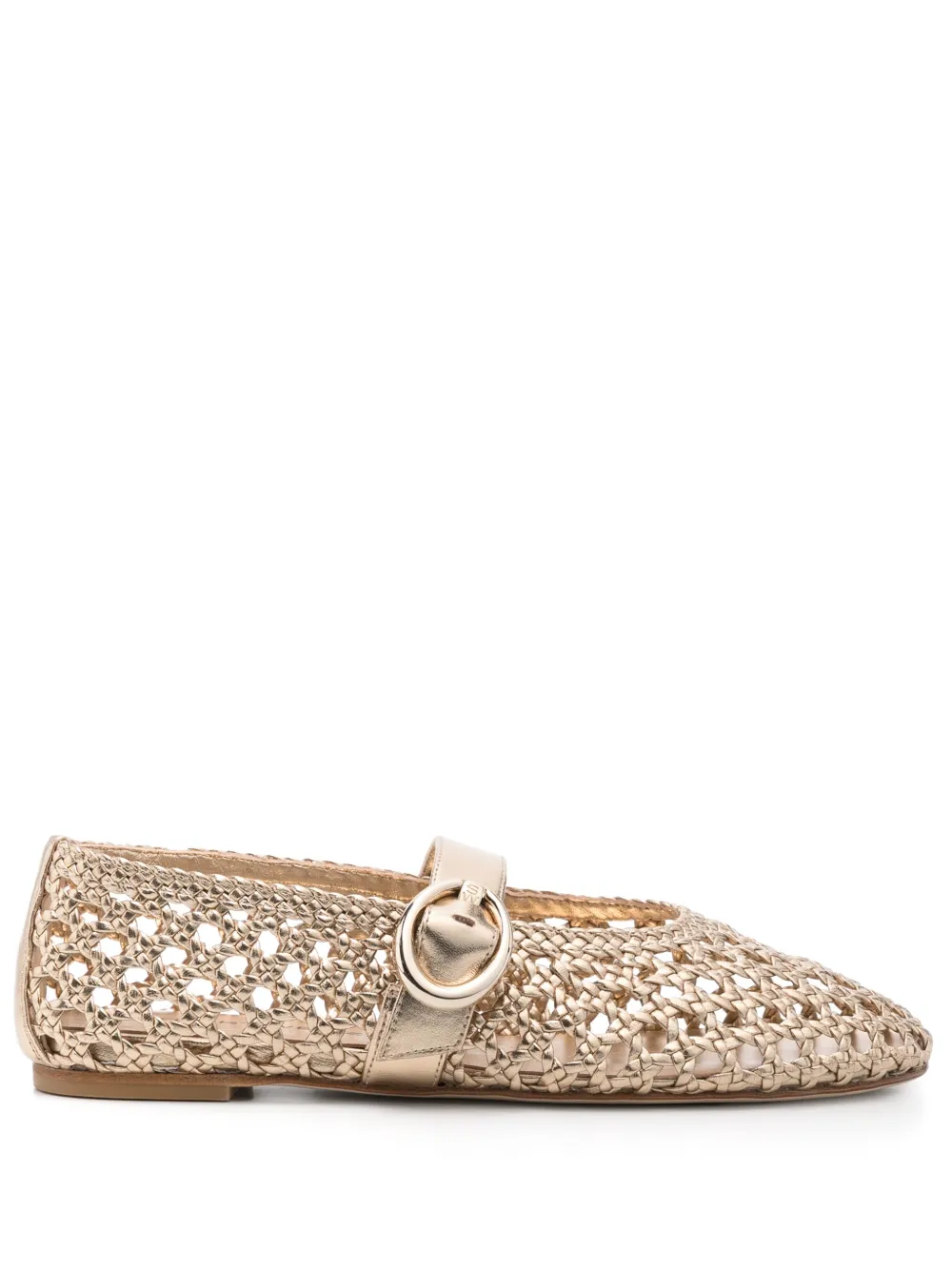 Stuart Weitzman woven ballet flats Gold