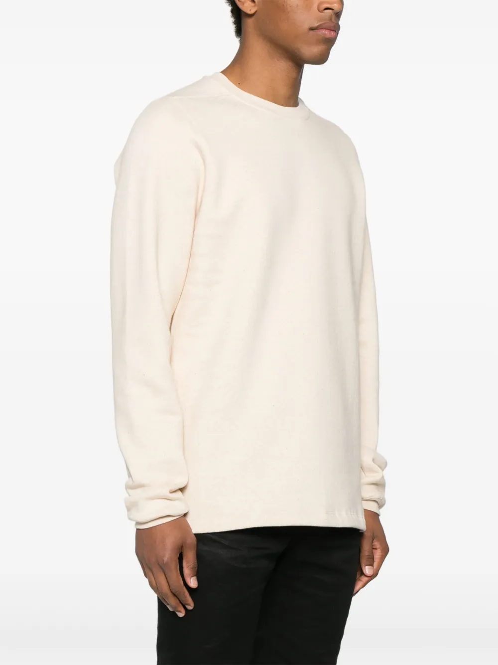 Rick Owens Trui met ronde hals en lange mouwn Beige