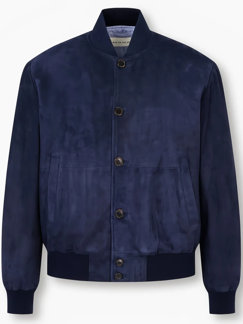 Man On The Boon. Suede Bomber Jacket In Blue