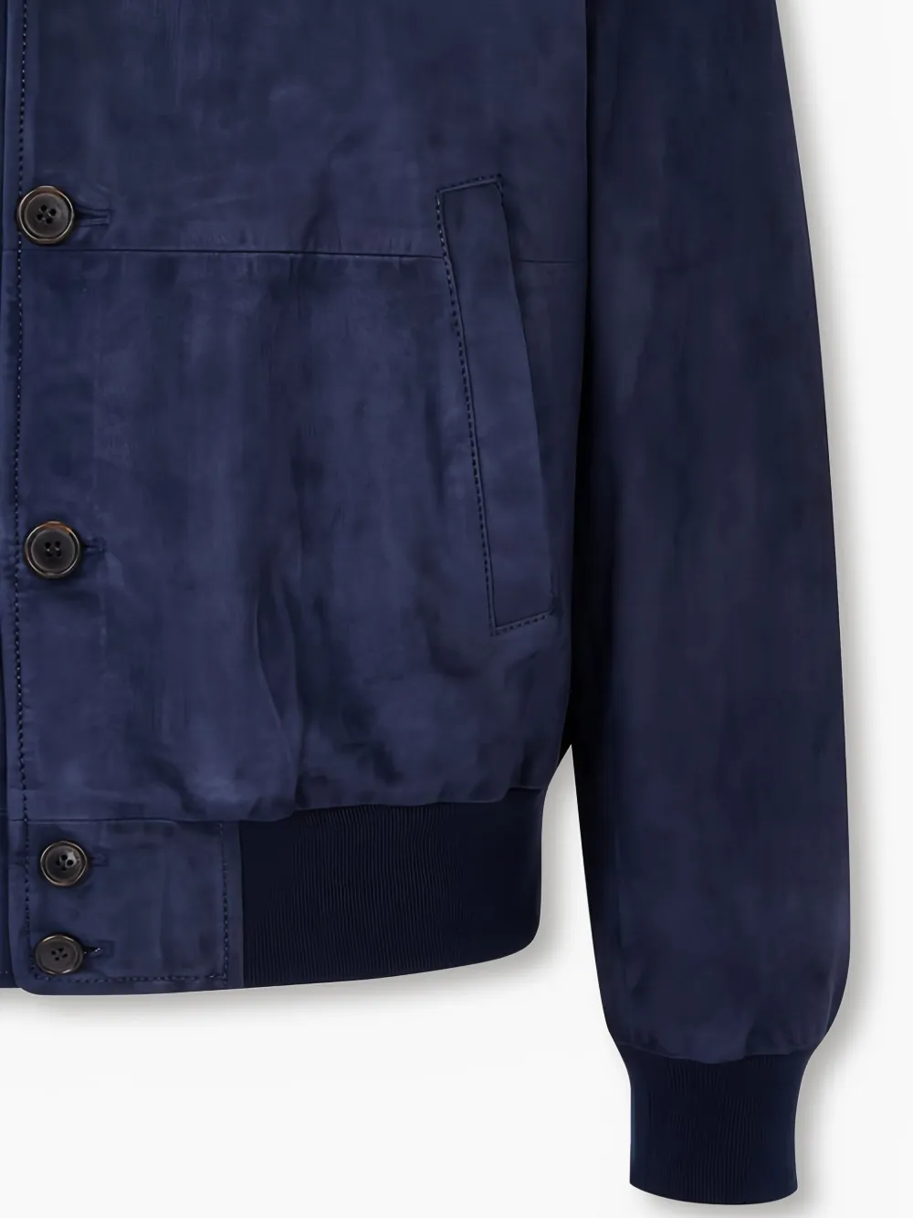 Man On The Boon. Suède bomberjack Blauw