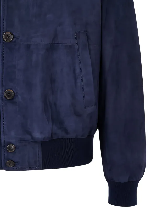 Man On The Boon. スエード ボンバージャケット | ブルー