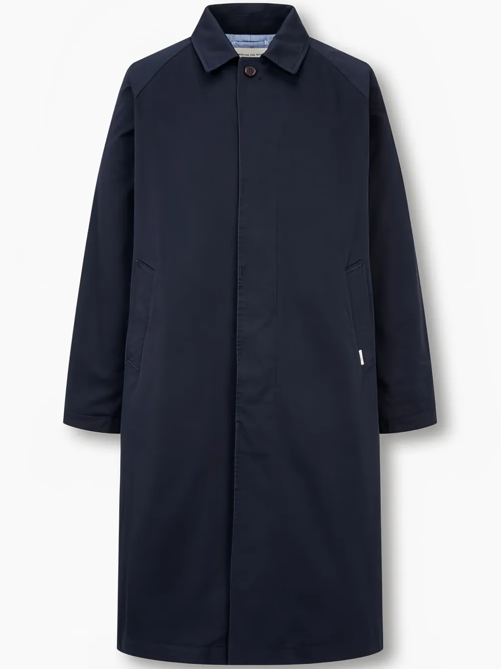 Man On The Boon. Raglan-sleeved Cotton Trench Coat In Blue