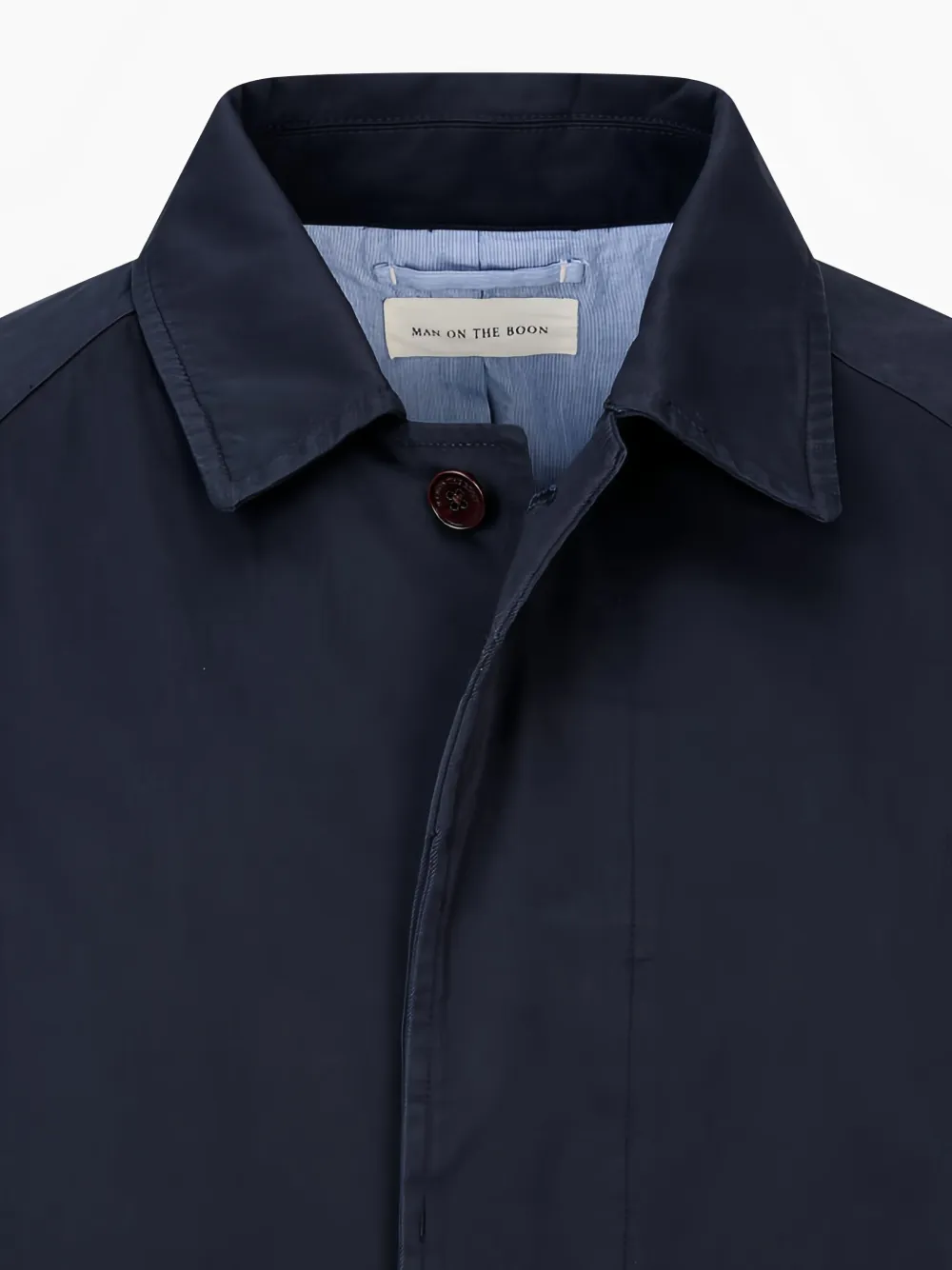 Man On The Boon. Katoenen trenchcoat met raglan mouwen Blauw
