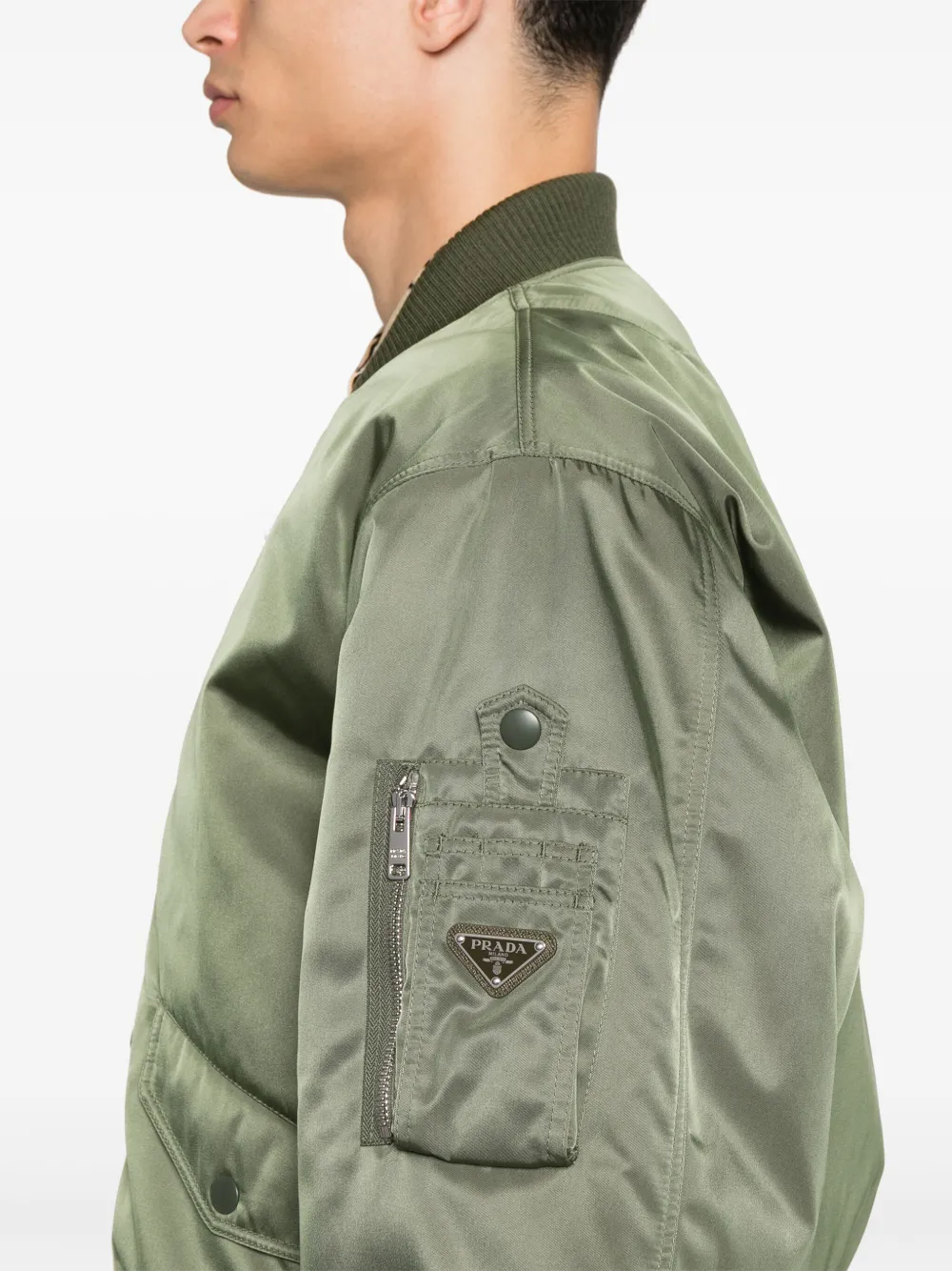 Prada Bomberjack met logo Groen