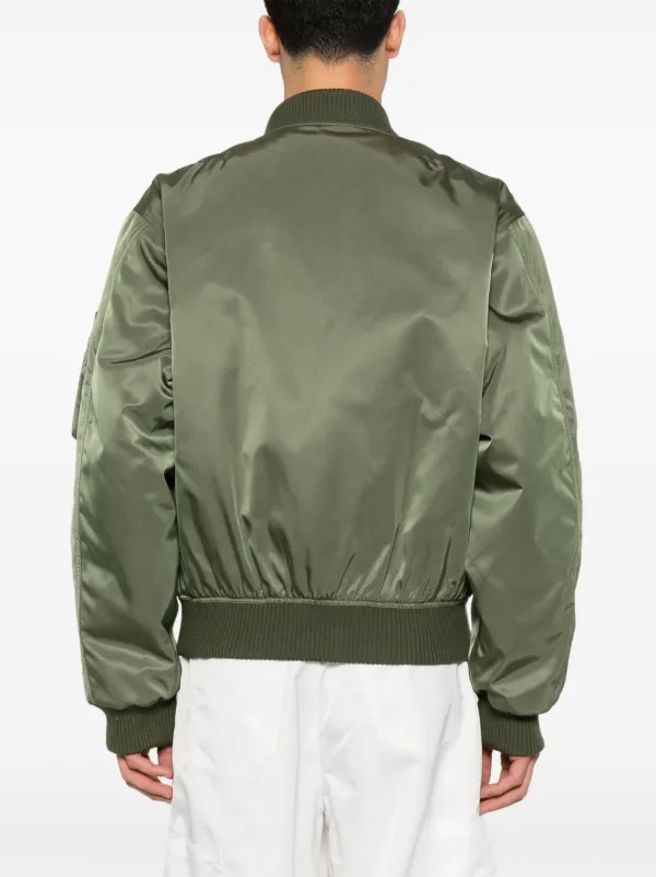 Prada triangle-logo Bomber Jacket | Green | FARFETCH UK