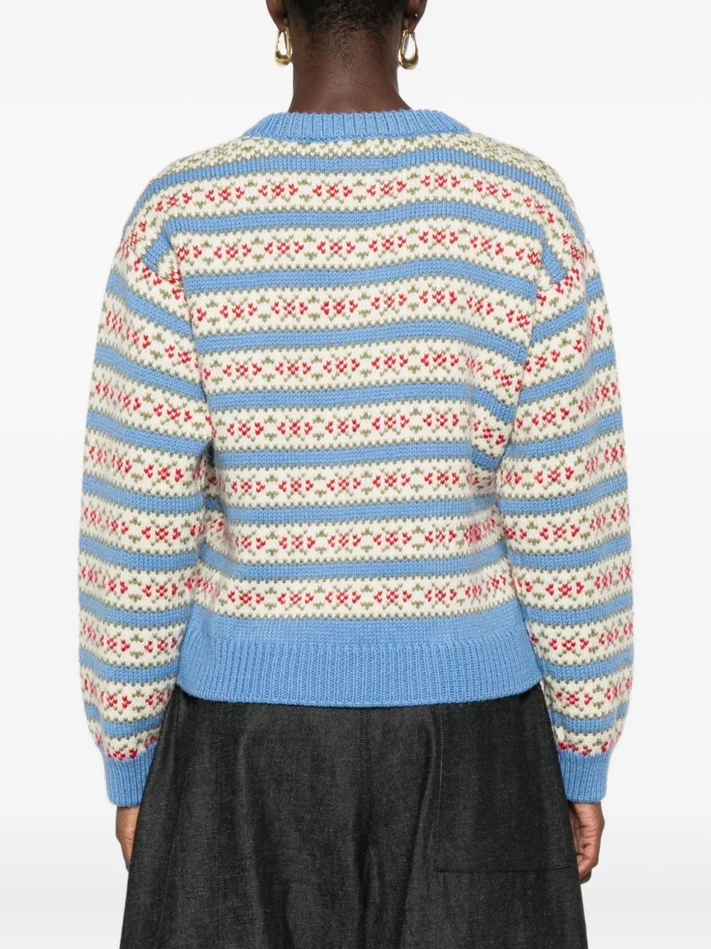 Bode Patterned Asymmetric Cardigan In Brown