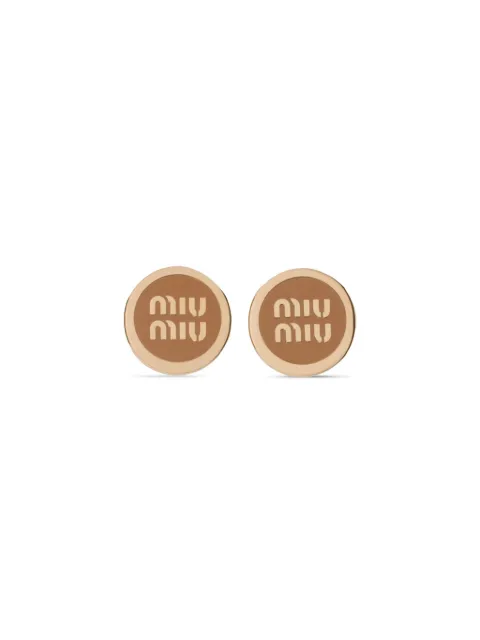 Miu Miu logo-lettering earrings 