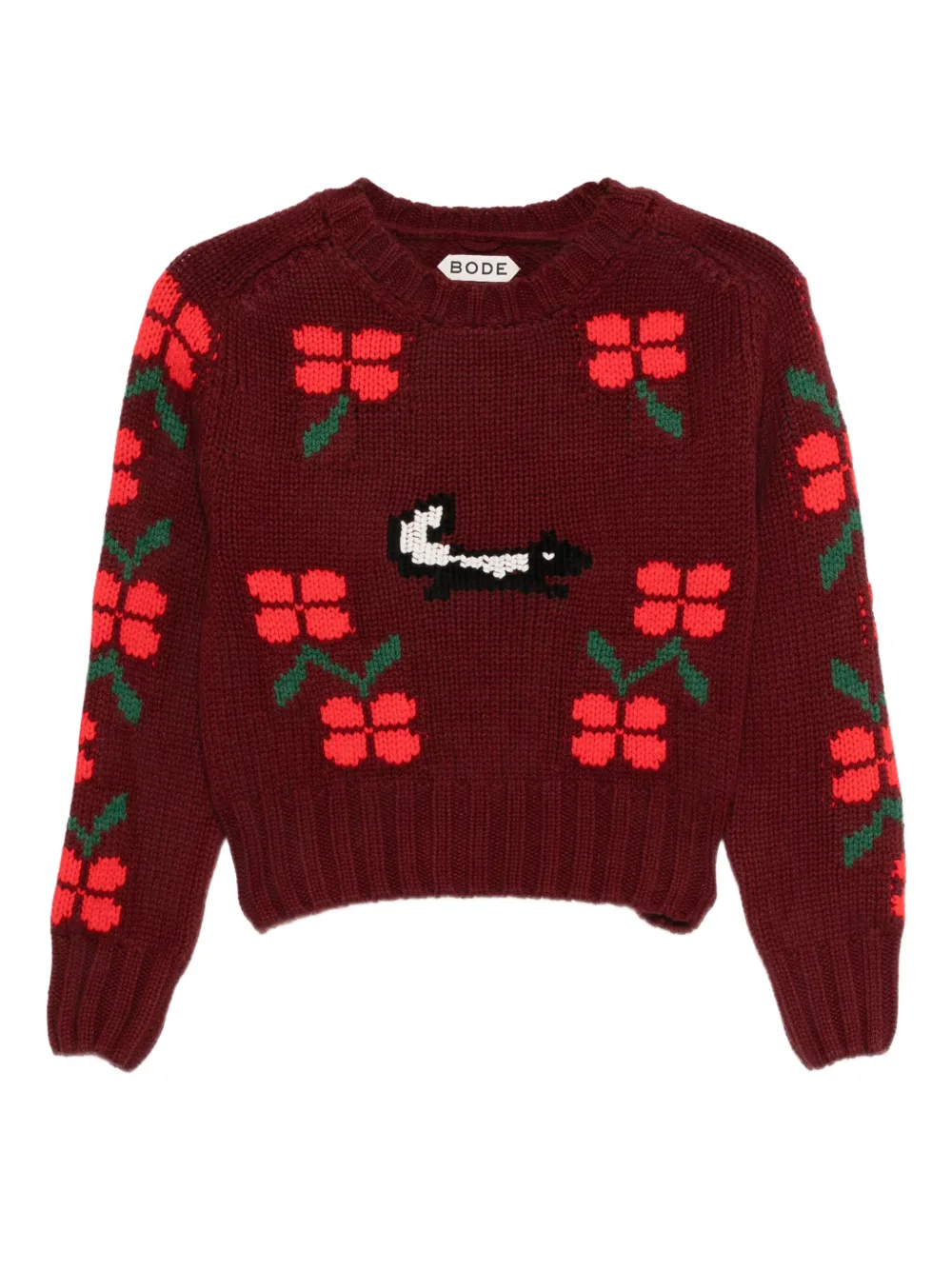 BODE skunk-jacquard crew-neck jumper | Brown | Image 1