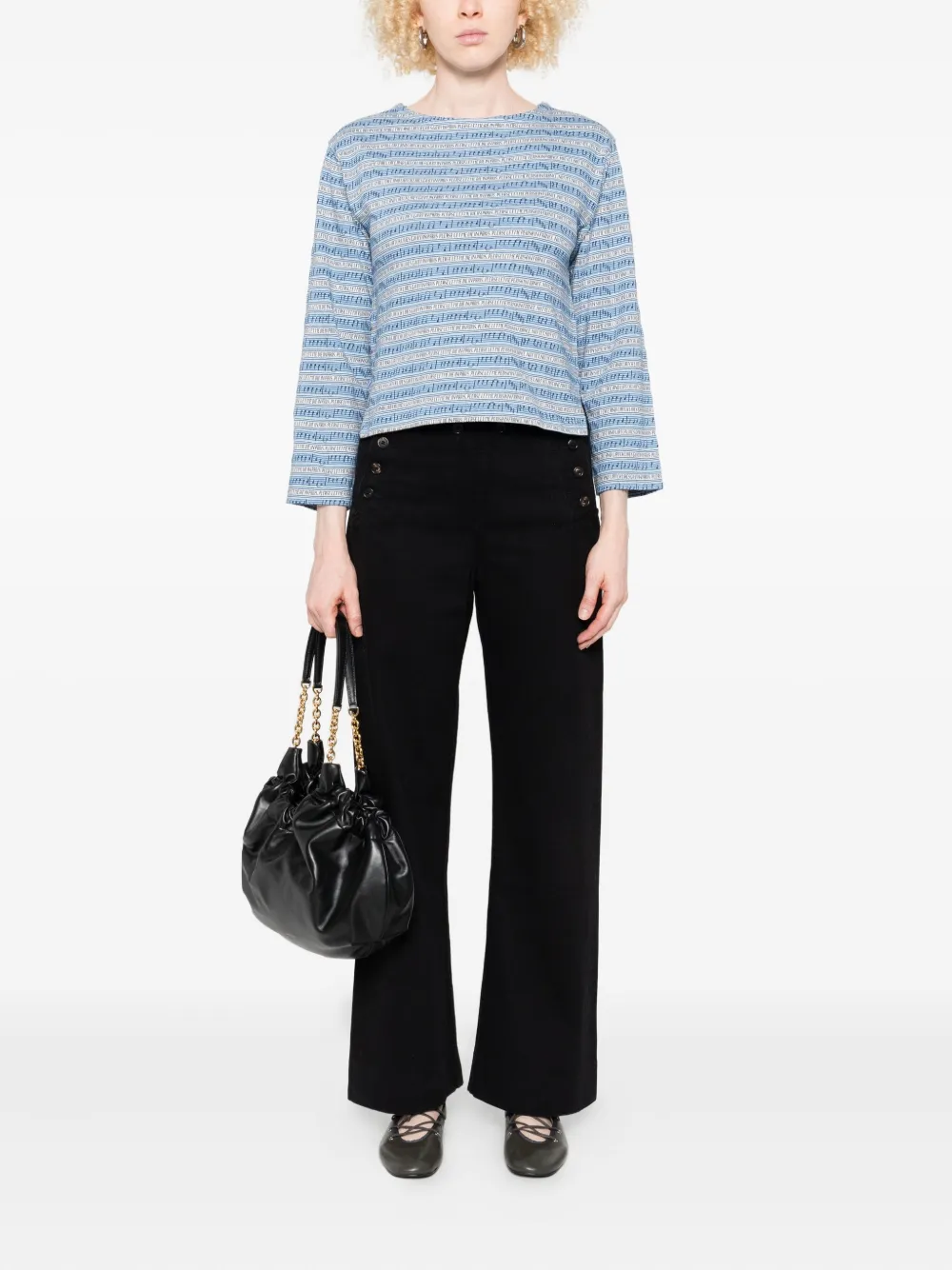 BODE boat-neck blouse - Blauw