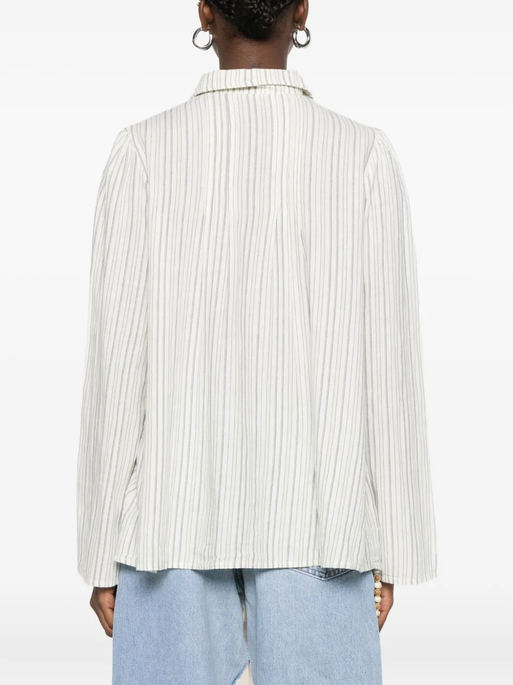 BODE Gestreepte blouse met sluiting Wit