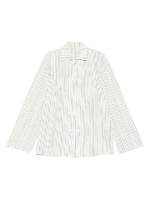 BODE striped frog-closures blouse
